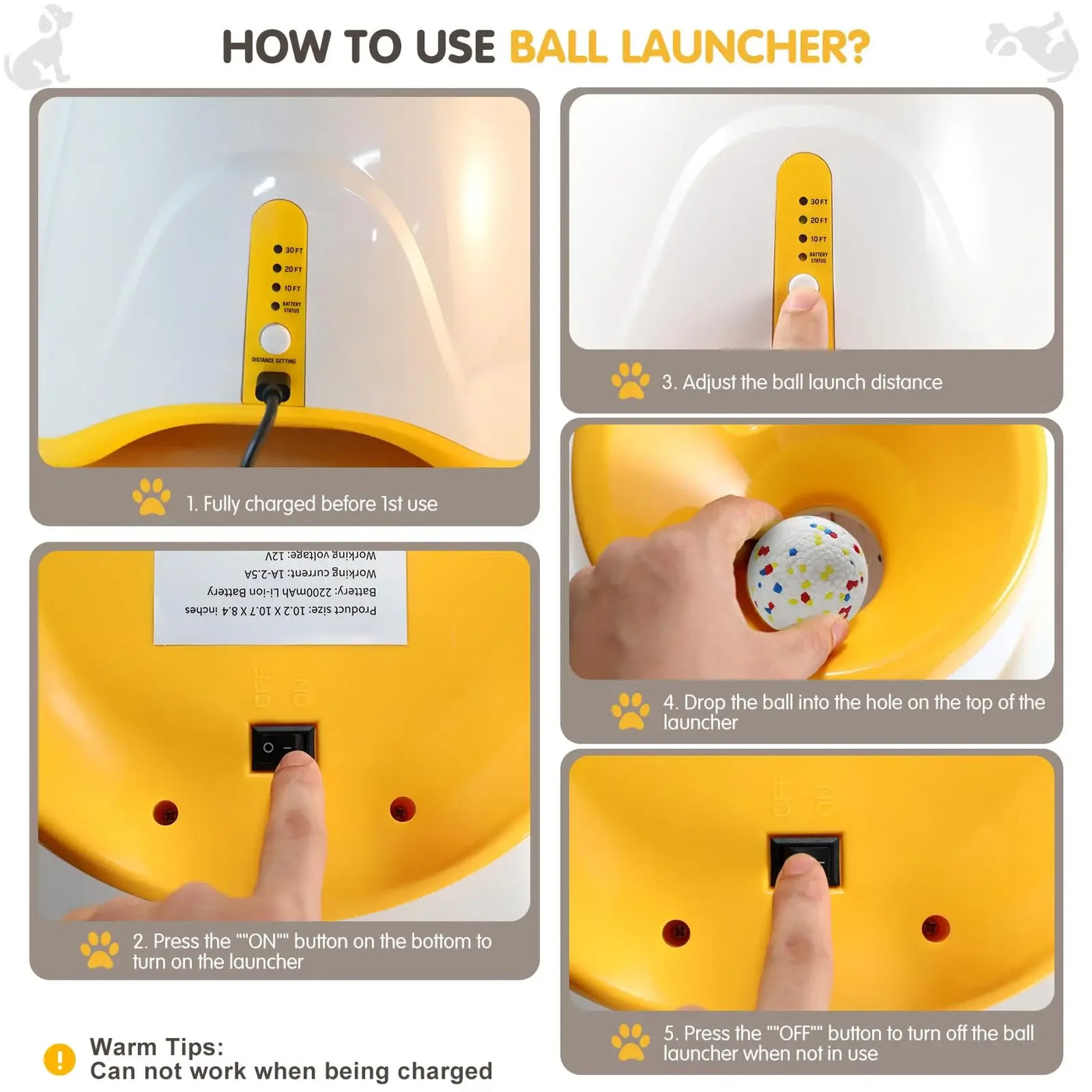 Interactive Dog Toys Automatic Tennis Ball Launcher for Medium to Large Dogs, Outdoor Exercise & Training, Perfect Home Dog Toys