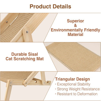 Cat Sisal Chair for Indoor Cats Hammock for Scratching Pad, Sisal Cat Scratcher Bed or Scratcher Lounger, Natural Lounger Chair
