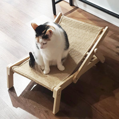 Cat Sisal Chair for Indoor Cats Hammock for Scratching Pad, Sisal Cat Scratcher Bed or Scratcher Lounger, Natural Lounger Chair