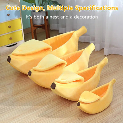 Banana Shaped Pet Sofas Warm Cat Dog Nest Cozy Basket Bed Portable Puppy Kittens Sleeping Mat Pet Supplies
