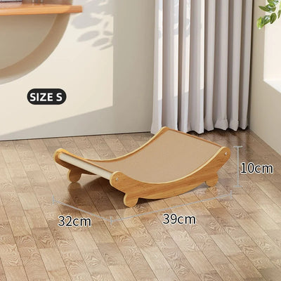Cat Rocking Chairs Beds Cat Scratcher Board Cat Hammock Adjustable Detachable Wood Sisal hemp Comfortable Pet Hanging Basket