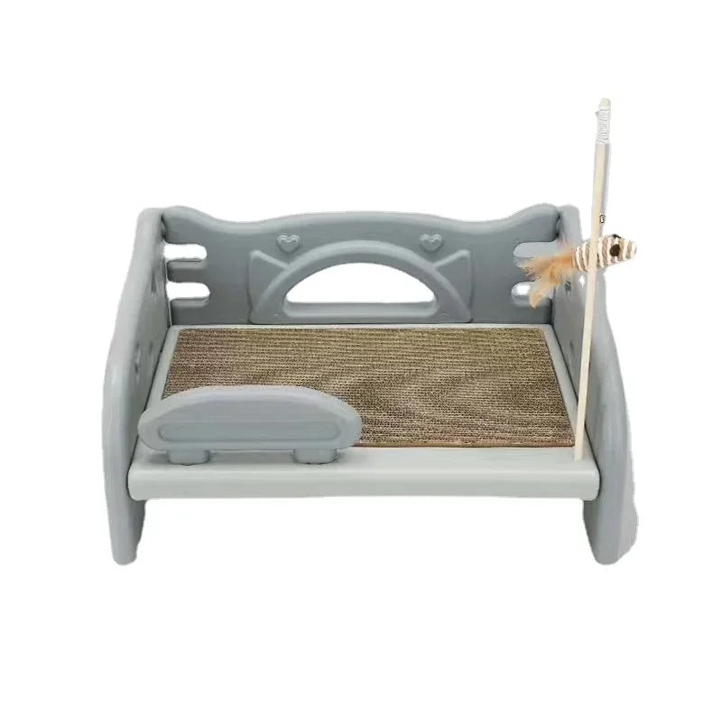 Four-Season Moisture-Proof Cat House Comfortable Plastic Pet Bed Small Sofa Cat Lounge Easy-to-Clean Litter Seat for Pets