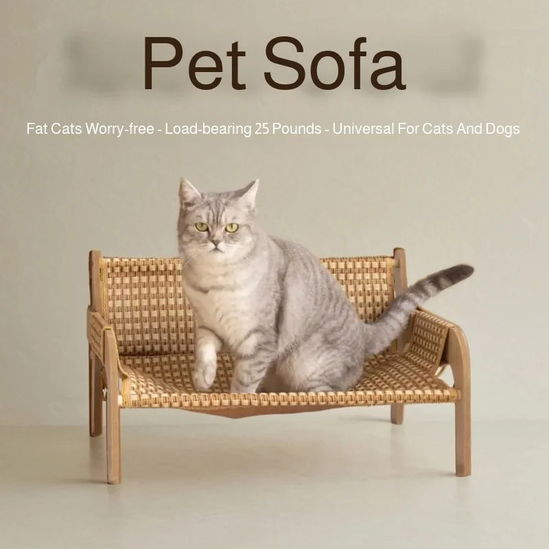 Summer Cooling Cat Bed Cool Mat Sofa Cat Scratch Wear-Resistant Cat Bed Rattan Lounge Chair Dog House Cat House Pet Sleeping Bed