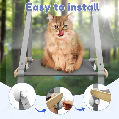 Pet Cat Hammock Hanging Cat Bed 20KG Bearing Comfortable Cat Sunny Window Seat Nest Bearing Kitten Climbing Frame Pet Accessorie