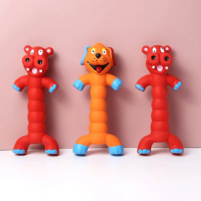 Pet Rubber Squeaky Toy - Durable Chew Toy for Puppies, Bite-Resistant Molar Training Toy with Sound,
