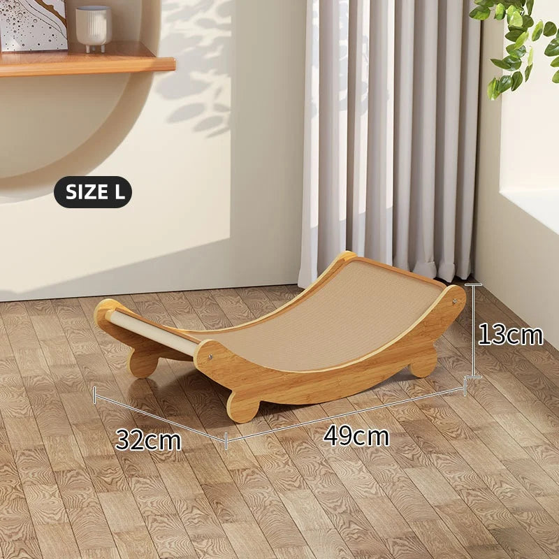 Cat Rocking Chairs Beds Cat Scratcher Board Cat Hammock Adjustable Detachable Wood Sisal hemp Comfortable Pet Hanging Basket