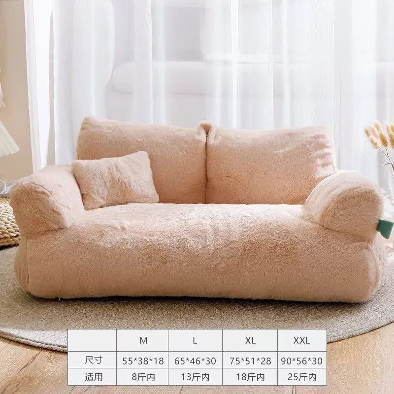 Four Seasons General Purpose Winter Warm Large Pet Cat Sofa Can Be Removed and Washed Pet Kennel Cat Litter Cat Supplies, Large