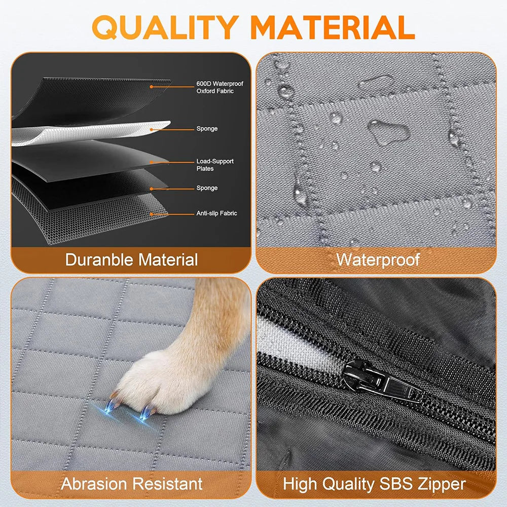 Pet pad Back Seat Extender Dog Car Seat Cover for Back Seat Bed with Mesh Window and Storage Pocket Supports 440lbs Dog Hammock