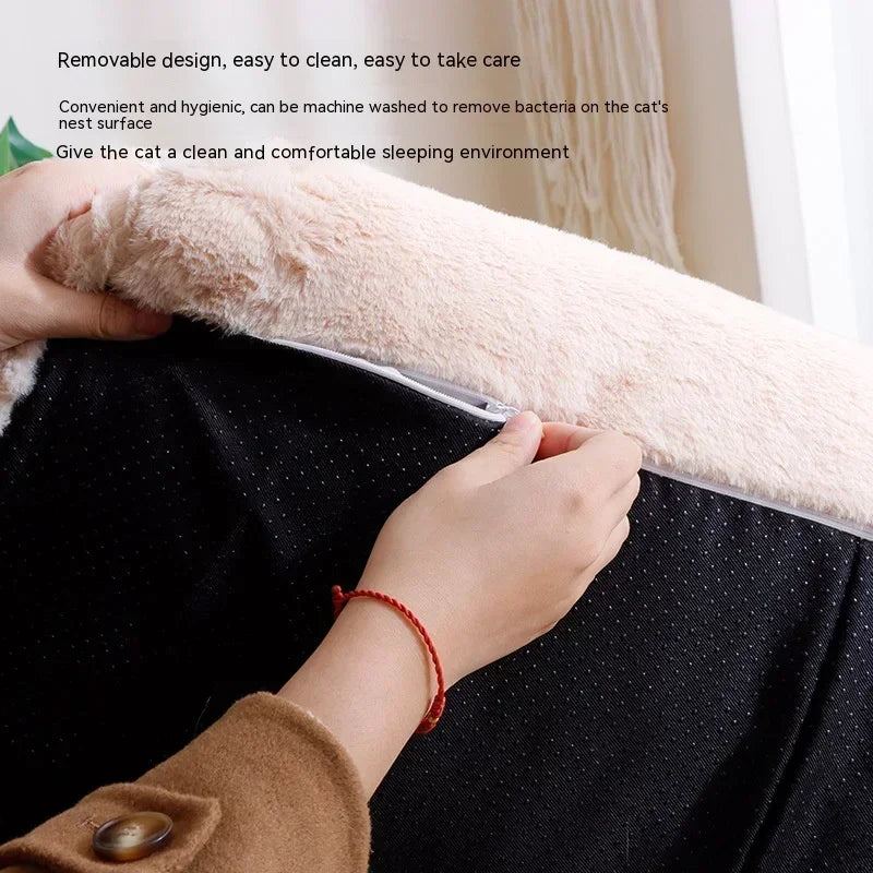 Four Seasons General Purpose Winter Warm Large Pet Cat Sofa Can Be Removed and Washed Pet Kennel Cat Litter Cat Supplies, Large