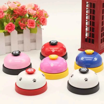 Pet Toy Training Called Dinner Small Bell Footprint Ring Dog Toys for Teddy Puppy Pet