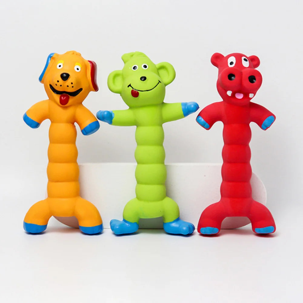 Pet Rubber Squeaky Toy - Durable Chew Toy for Puppies, Bite-Resistant Molar Training Toy with Sound,