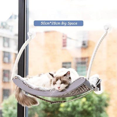 Cute Cat Hanging Beds Comfortable Sunny Window Seat Mount Bearing 15kg Strong Cats Hammock Cat Bed Shelf Seat Hammock For Cats