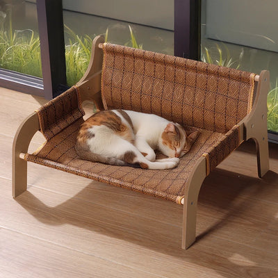 Summer Cooling Cat Bed Cool Mat Sofa Cat Scratch Wear-Resistant Cat Bed Rattan Lounge Chair Dog House Cat House Pet Sleeping Bed