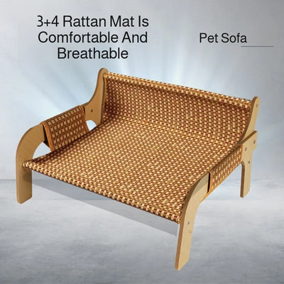 Summer Cooling Cat Bed Cool Mat Sofa Cat Scratch Wear-Resistant Cat Bed Rattan Lounge Chair Dog House Cat House Pet Sleeping Bed