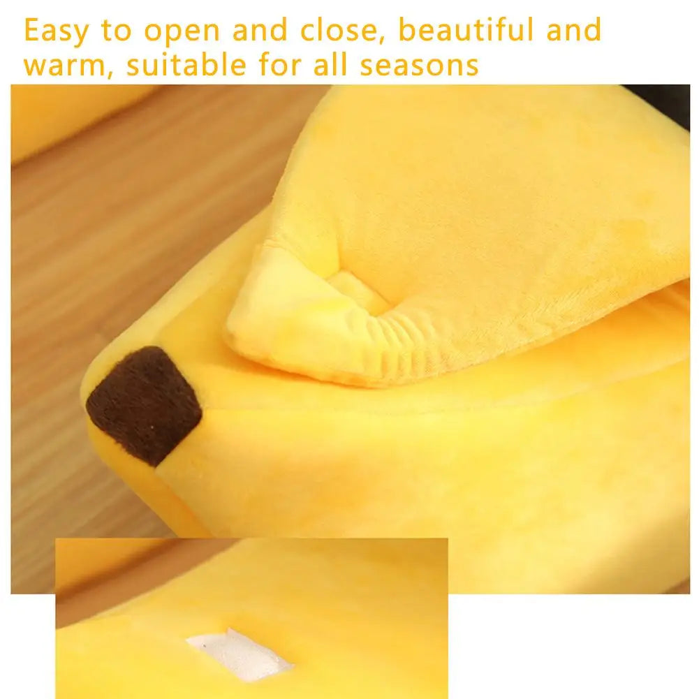 Banana Shaped Pet Sofas Warm Cat Dog Nest Cozy Basket Bed Portable Puppy Kittens Sleeping Mat Pet Supplies