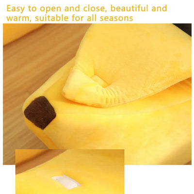 Banana Shaped Pet Sofas Warm Cat Dog Nest Cozy Basket Bed Portable Puppy Kittens Sleeping Mat Pet Supplies