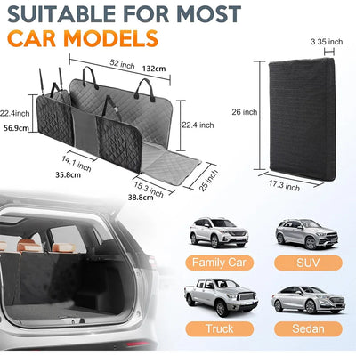 Pet pad Back Seat Extender Dog Car Seat Cover for Back Seat Bed with Mesh Window and Storage Pocket Supports 440lbs Dog Hammock