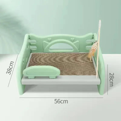 Four-Season Moisture-Proof Cat House Comfortable Plastic Pet Bed Small Sofa Cat Lounge Easy-to-Clean Litter Seat for Pets
