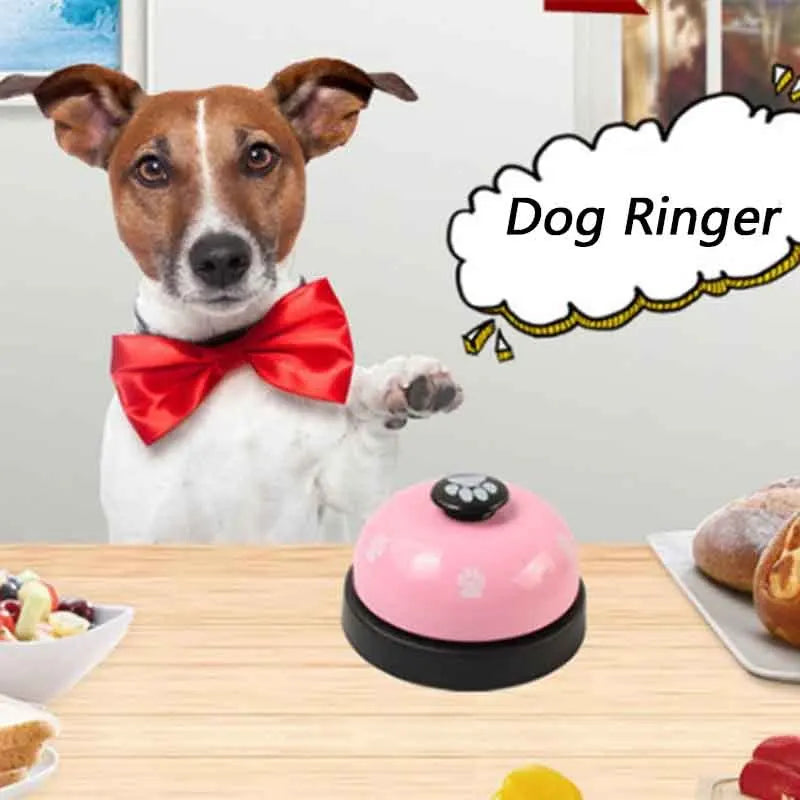 Pet Toy Training Called Dinner Small Bell Footprint Ring Dog Toys for Teddy Puppy Pet