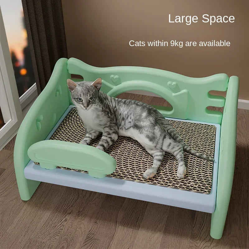 Four-Season Moisture-Proof Cat House Comfortable Plastic Pet Bed Small Sofa Cat Lounge Easy-to-Clean Litter Seat for Pets