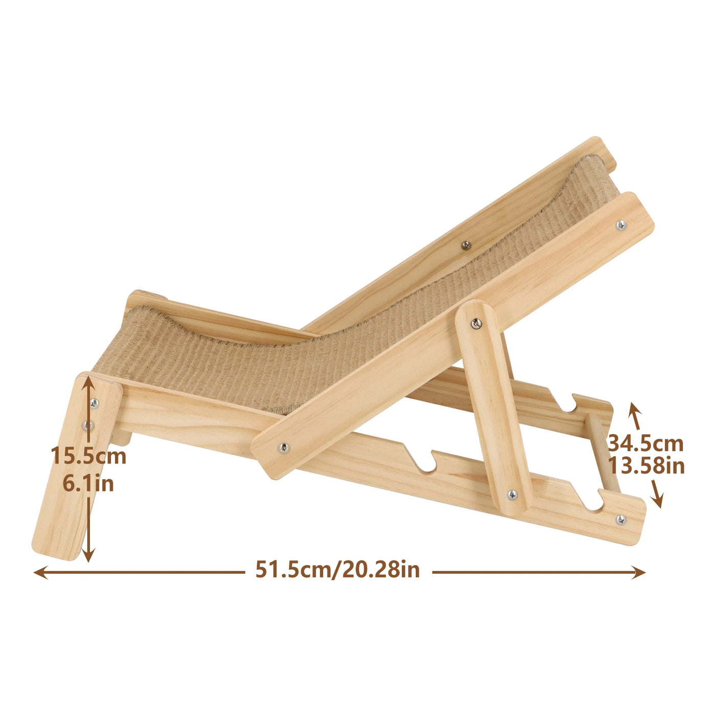 2 in 1 Cat Sisal Bed Chair for Indoor Cats Hammock for Scratching Pad Sisal Cat Scratcher Bed with Adjustable 4-Position