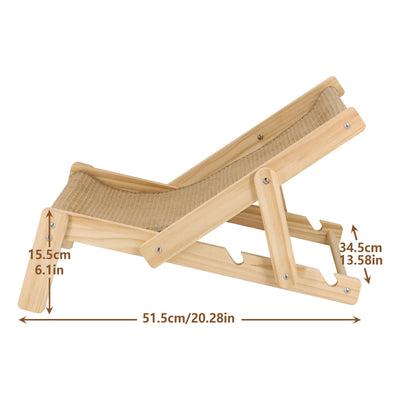 2 in 1 Cat Sisal Bed Chair for Indoor Cats Hammock for Scratching Pad Sisal Cat Scratcher Bed with Adjustable 4-Position